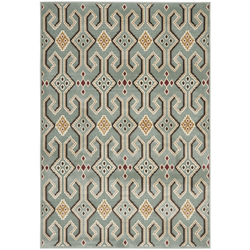 Dakota Fields Braswell Geometric Blue Area Rug Wayfair